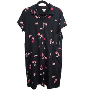 J.Jill Floral Shirt Dress M Petite‎ Soft Girl Cottagecore Clean Girl Minimalist